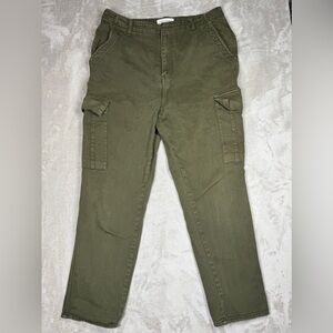 PacSun Women’s Mom Jean 100% Cotton Olive Green Cargo Zipper Fly Pants Size 30